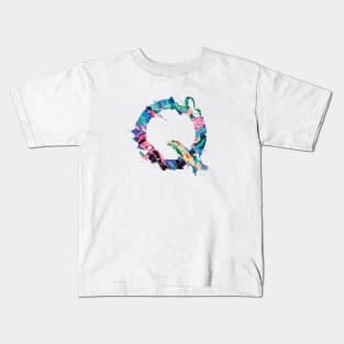 Colorful Painted Initial Letter Q Kids T-Shirt